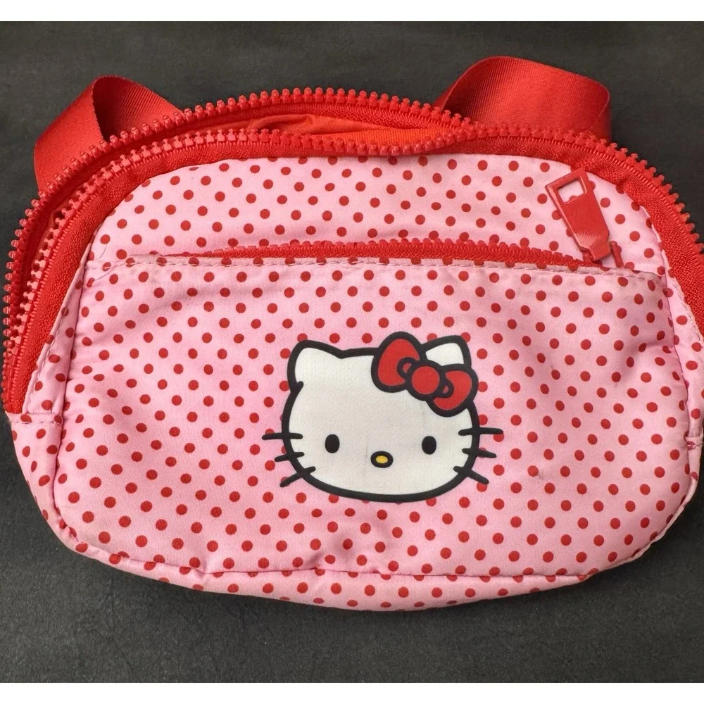 Sanrio Hello Kitty Fanny Pack‎ Belt bag pink with red polka dots
